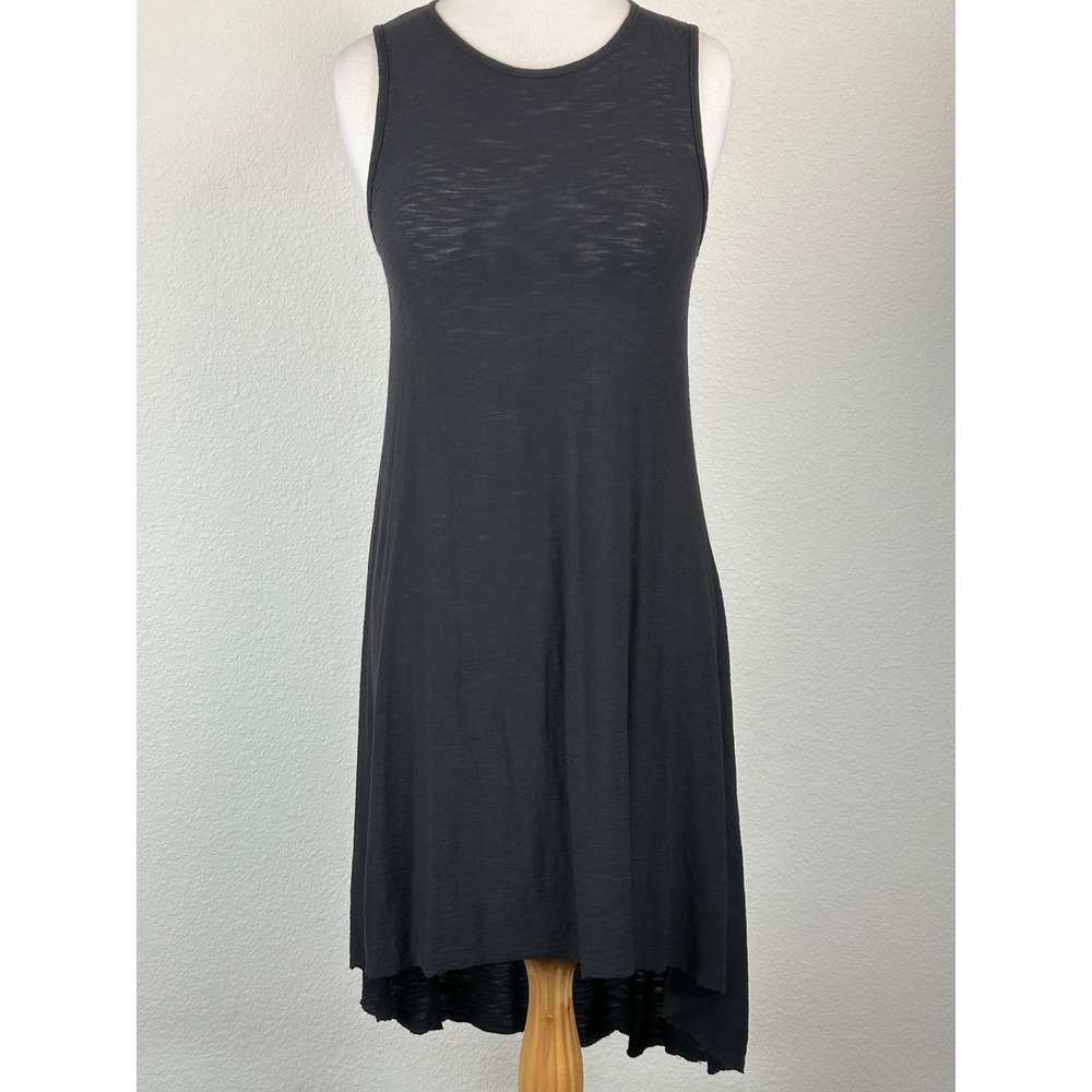 Michelle by‎ Comune Burnout Hi Low Tank Dress Black Sheer Small Flowy